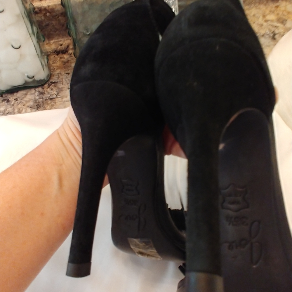 JOIE BLACK "PIPPI" FRINGE SUEDE SANDALS 35.5 - Picture 4 of 14